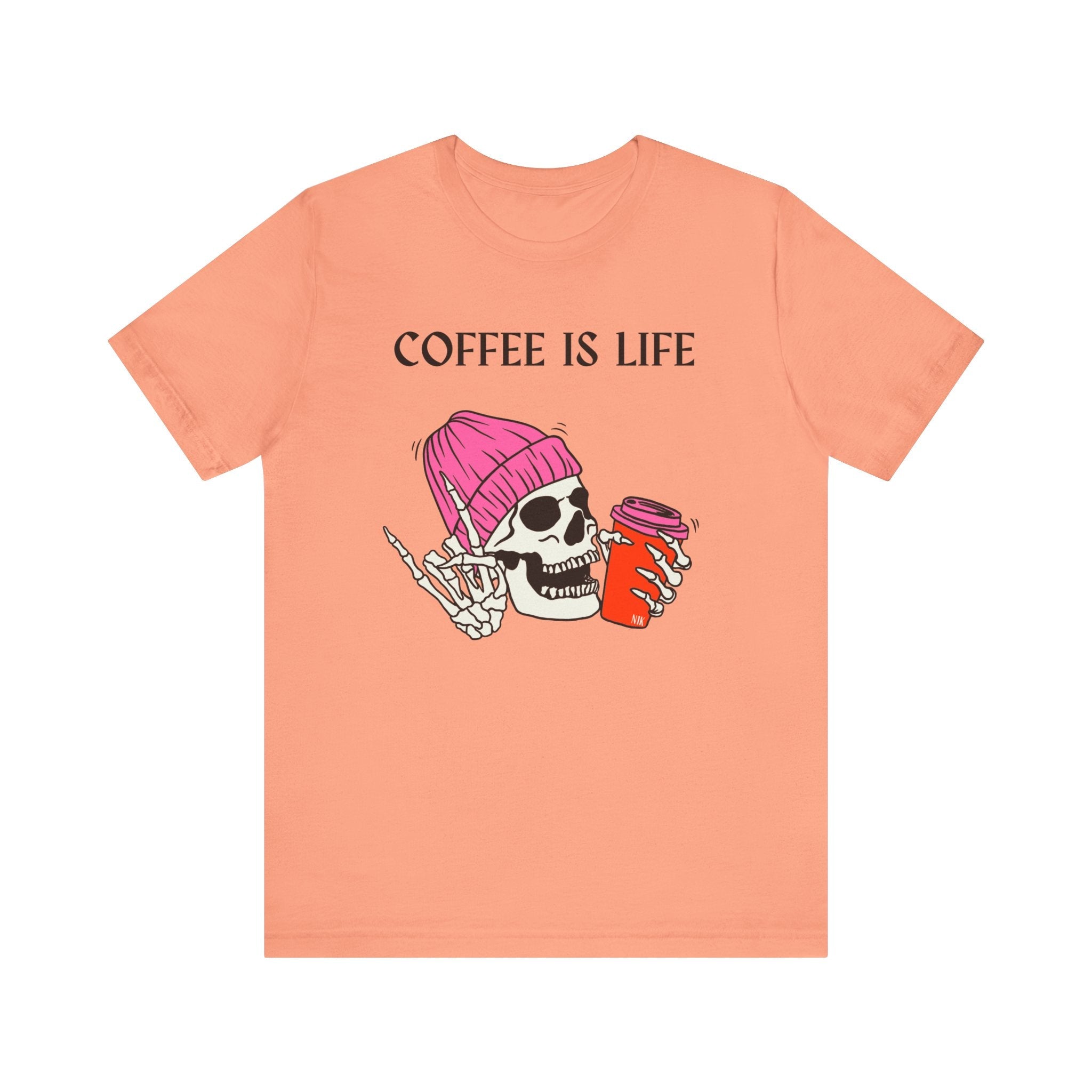 Skeleton Coffee Is Life Unisex Jersey Short Sleeve Tee